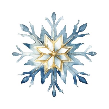 Suluboya Noel kar taneleri çizimi