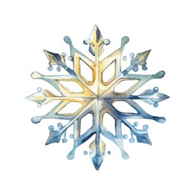 Suluboya Noel kar taneleri çizimi