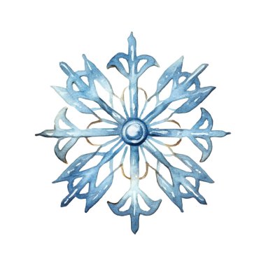 Suluboya Noel kar taneleri çizimi