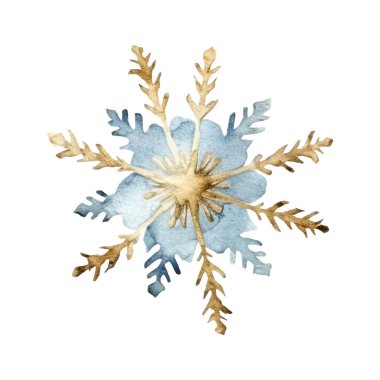 Suluboya Noel kar taneleri çizimi