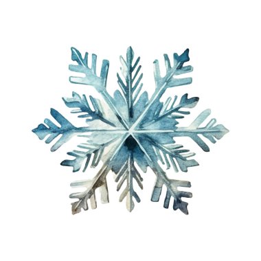 Suluboya Noel kar taneleri çizimi