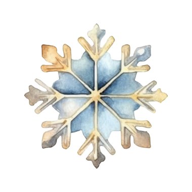 Suluboya Noel kar taneleri çizimi