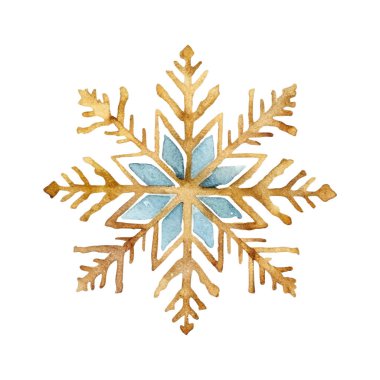 Suluboya Noel kar taneleri çizimi