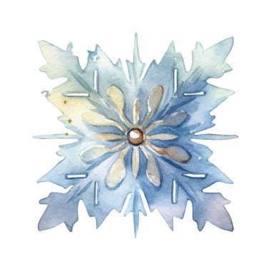 Suluboya Noel kar taneleri çizimi