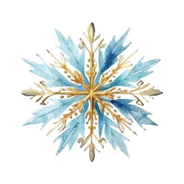 Suluboya Noel kar taneleri çizimi