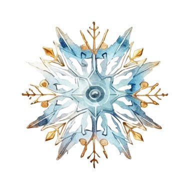 Suluboya Noel kar taneleri çizimi