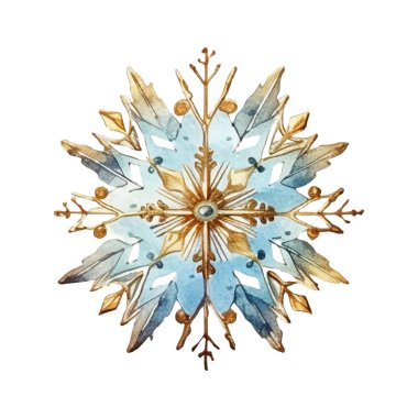 Suluboya Noel kar taneleri çizimi