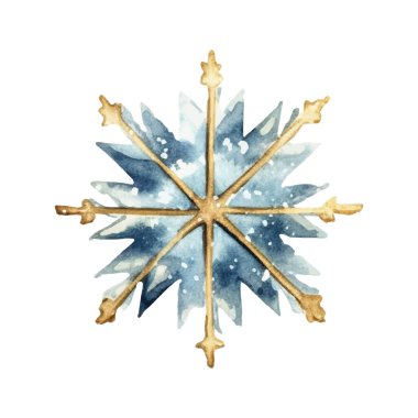 Suluboya Noel kar taneleri çizimi