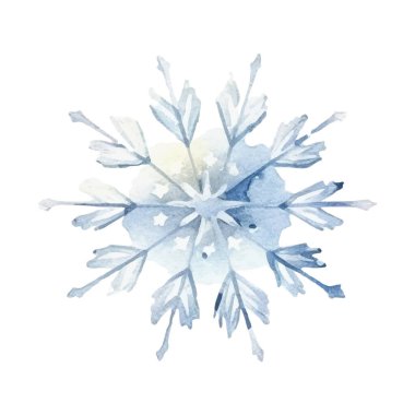 Suluboya Noel kar taneleri çizimi