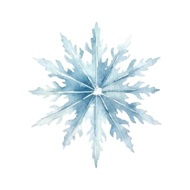 Suluboya Noel kar taneleri çizimi