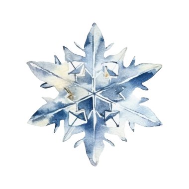 Suluboya Noel kar taneleri çizimi