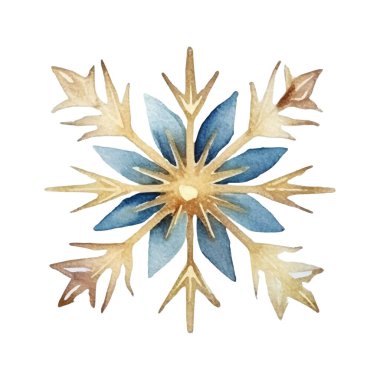 Suluboya Noel kar taneleri çizimi