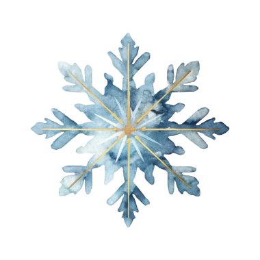 Suluboya Noel kar taneleri çizimi