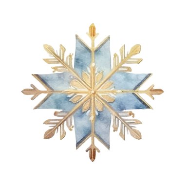 Suluboya Noel kar taneleri çizimi