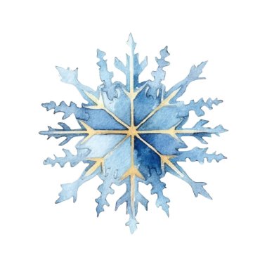 Suluboya Noel kar taneleri çizimi