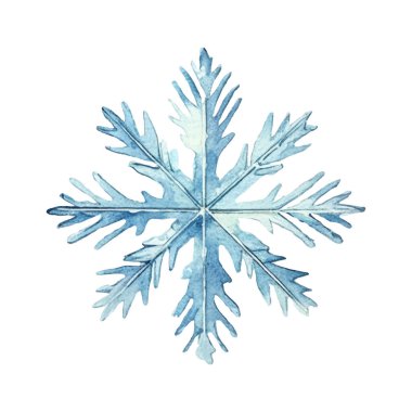 Suluboya Noel kar taneleri çizimi