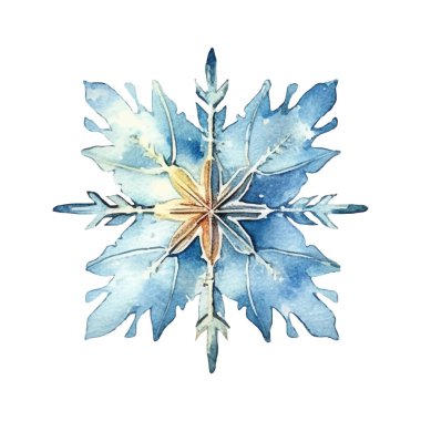 Suluboya Noel kar taneleri çizimi