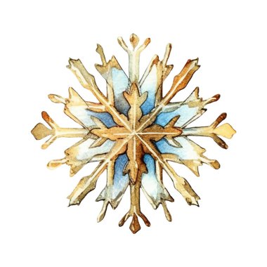 Suluboya Noel kar taneleri çizimi