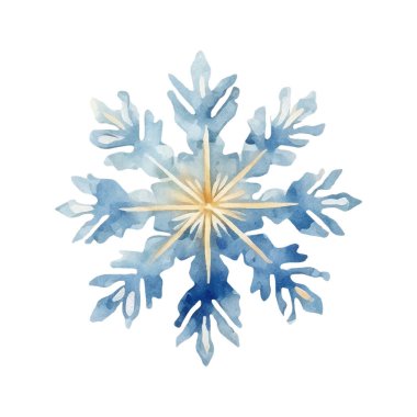 Suluboya Noel kar taneleri çizimi