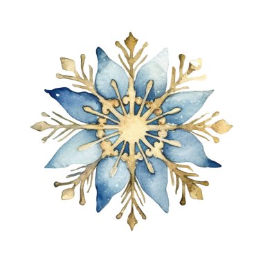 Suluboya Noel kar taneleri çizimi