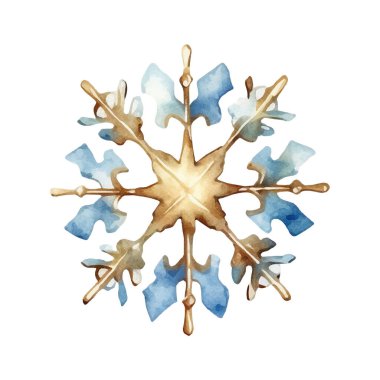 Suluboya Noel kar taneleri çizimi