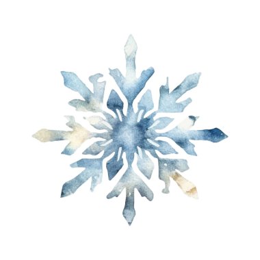 Suluboya Noel kar taneleri çizimi