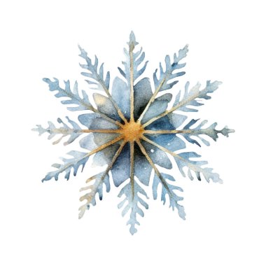 Suluboya Noel kar taneleri çizimi