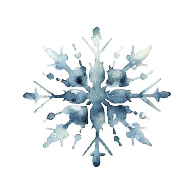 Suluboya Noel kar taneleri çizimi