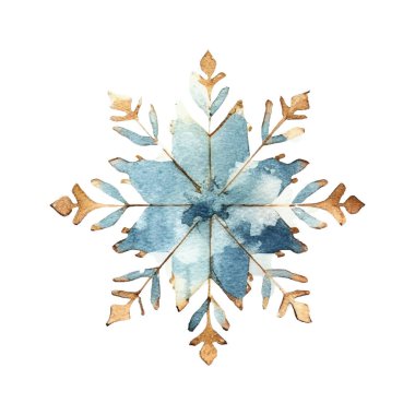 Suluboya Noel kar taneleri çizimi