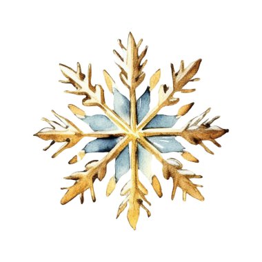 Suluboya Noel kar taneleri çizimi