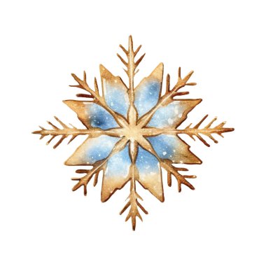 Suluboya Noel kar taneleri çizimi