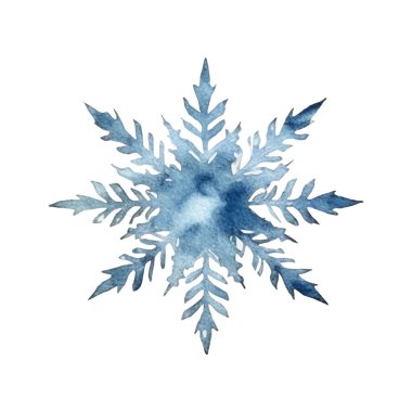 Suluboya Noel kar taneleri çizimi