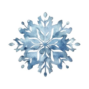 Suluboya Noel kar taneleri çizimi