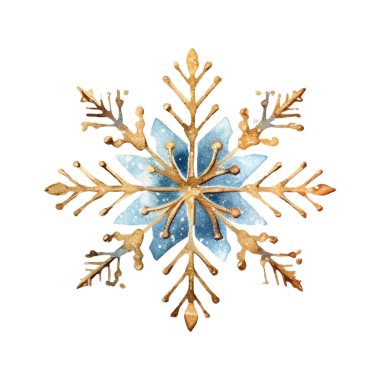 Suluboya Noel kar taneleri çizimi