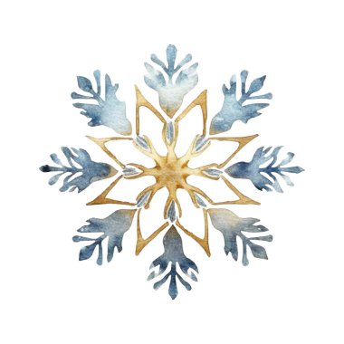 Suluboya Noel kar taneleri çizimi