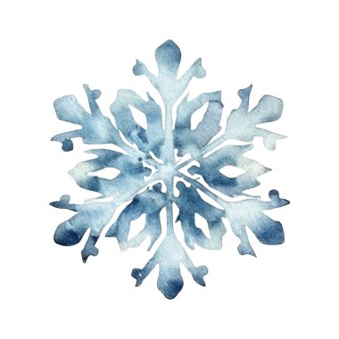 Suluboya Noel kar taneleri çizimi