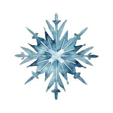 Suluboya Noel kar taneleri çizimi