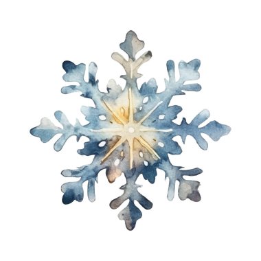 Suluboya Noel kar taneleri çizimi