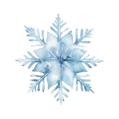 Suluboya Noel kar taneleri çizimi