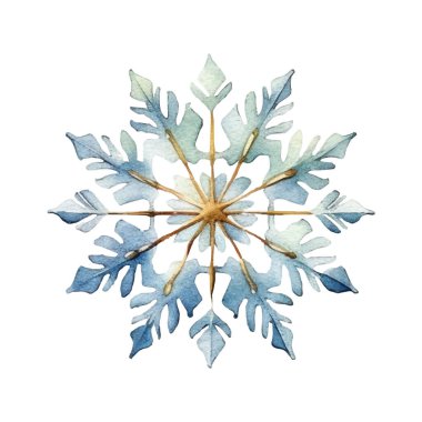 Suluboya Noel kar taneleri çizimi