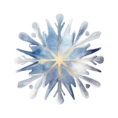 Suluboya Noel kar taneleri çizimi