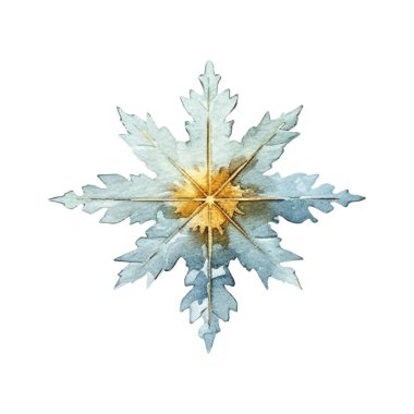 Suluboya Noel kar taneleri çizimi