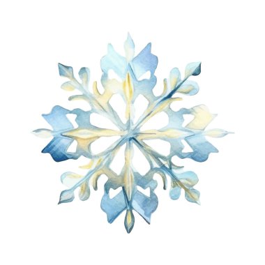 Suluboya Noel kar taneleri çizimi