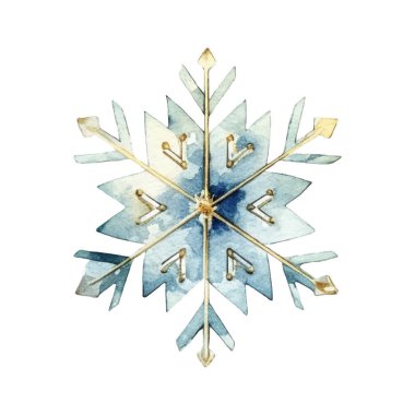 Suluboya Noel kar taneleri çizimi