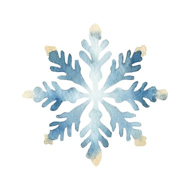 Suluboya Noel kar taneleri çizimi