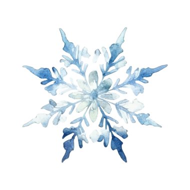 Suluboya Noel kar taneleri çizimi