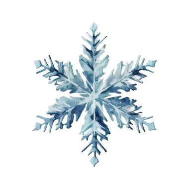 Suluboya Noel kar taneleri çizimi