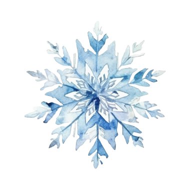 Suluboya Noel kar taneleri çizimi