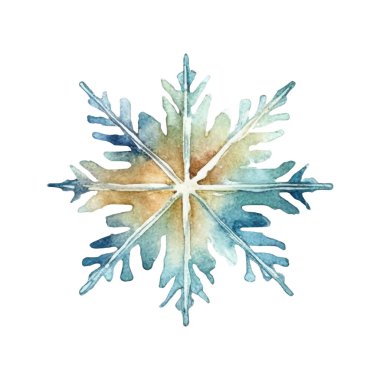 Suluboya Noel kar taneleri çizimi