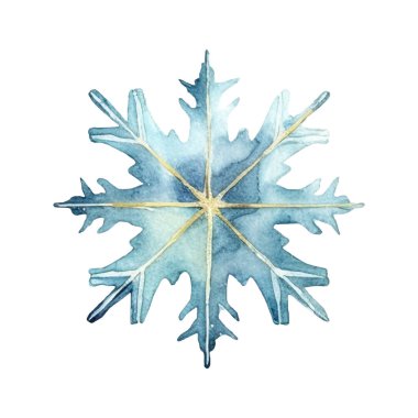 Suluboya Noel kar taneleri çizimi